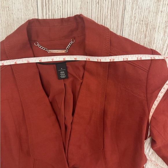 WHBM Blazer Dark Orange Red Jacket Coat 4 - Picture 9 of 16